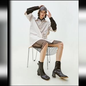 NEUTE Korean Label Heeled Leather Boots